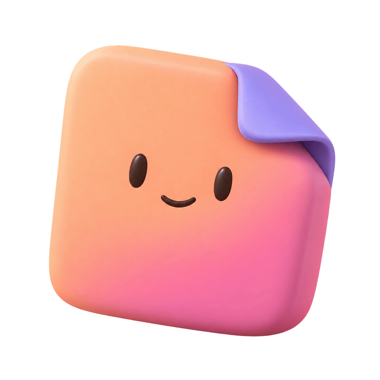 Sunny, the smiling peach and lilac folded shift card.